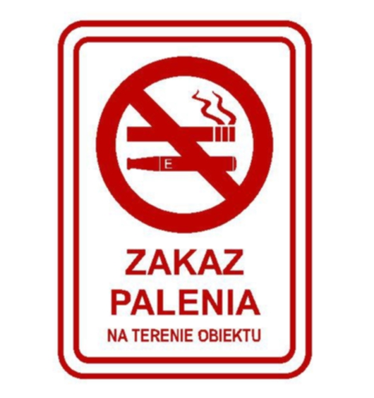Znak zakazu palenia papierosów i e-papierosów